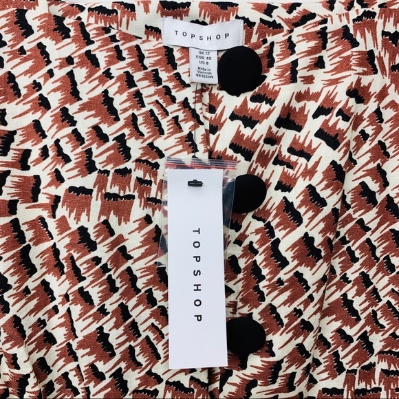 5/$25 NWT Topshop leopard print button romper 8 M summer button front free ship - Picture 7 of 8
